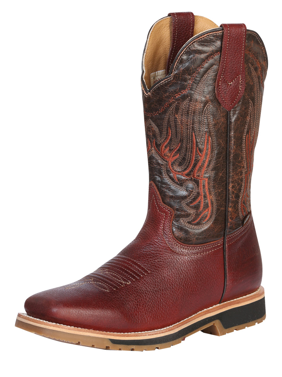 Bota Rodeo para hombre Establo - Cuero bovino Grizzly en color Shedron 41541