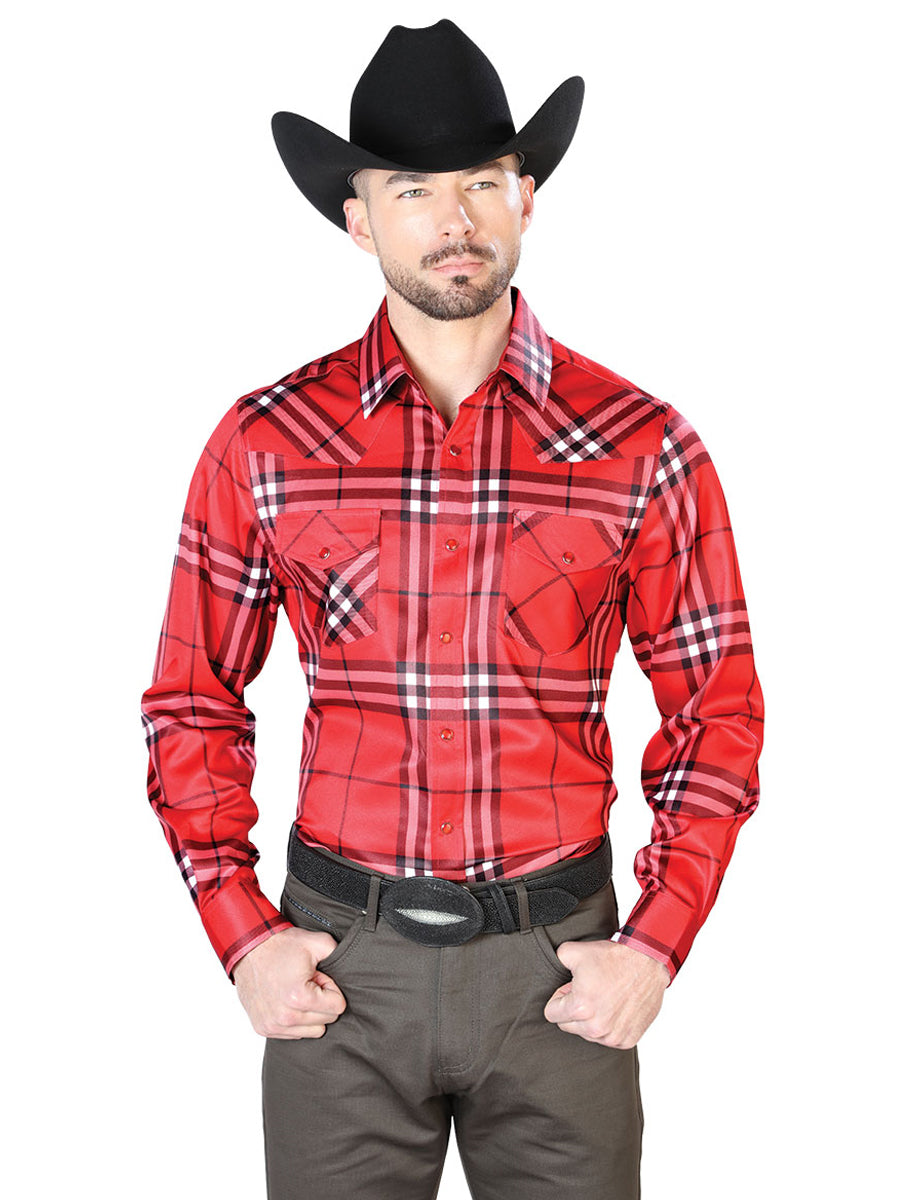 Red Casual Long Sleeve Shirt 43925