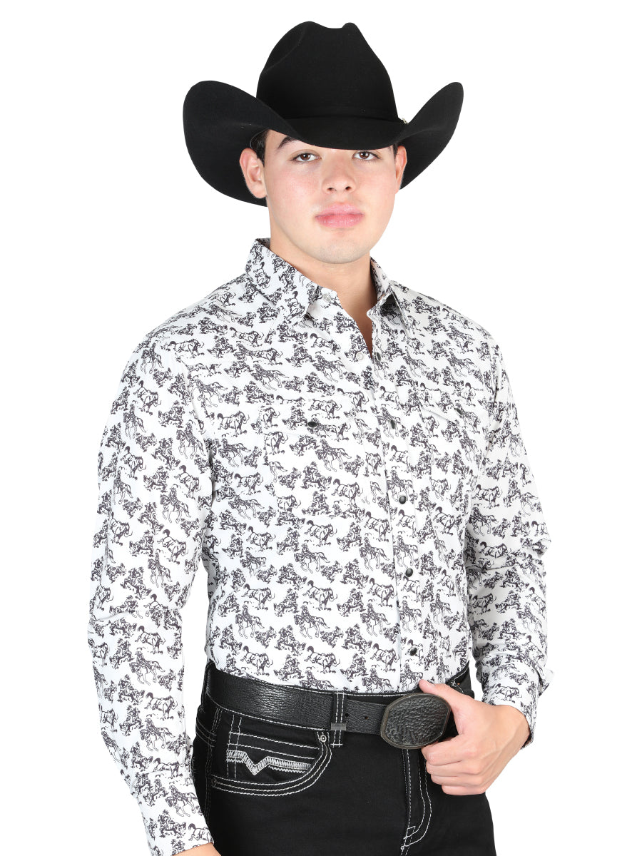 Camisa vaquera El General - Blanca/Gris 44325