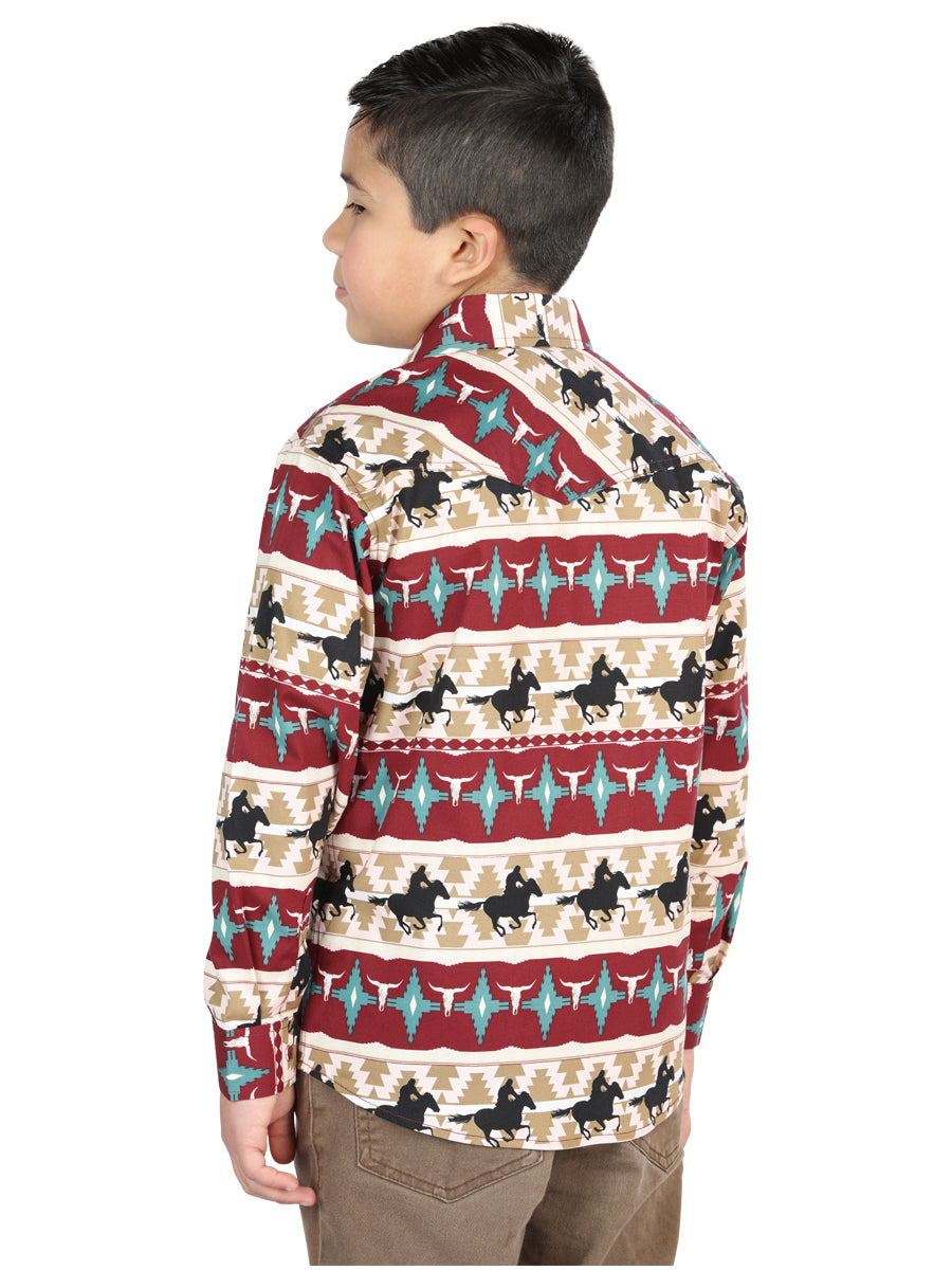 Camisa informal de manga larga de El General, color marfil, modelo 44492