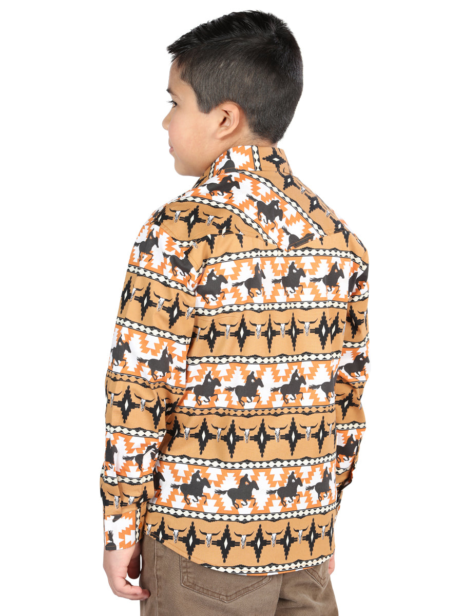 Camisa informal de manga larga de El General, amarilla, 44493