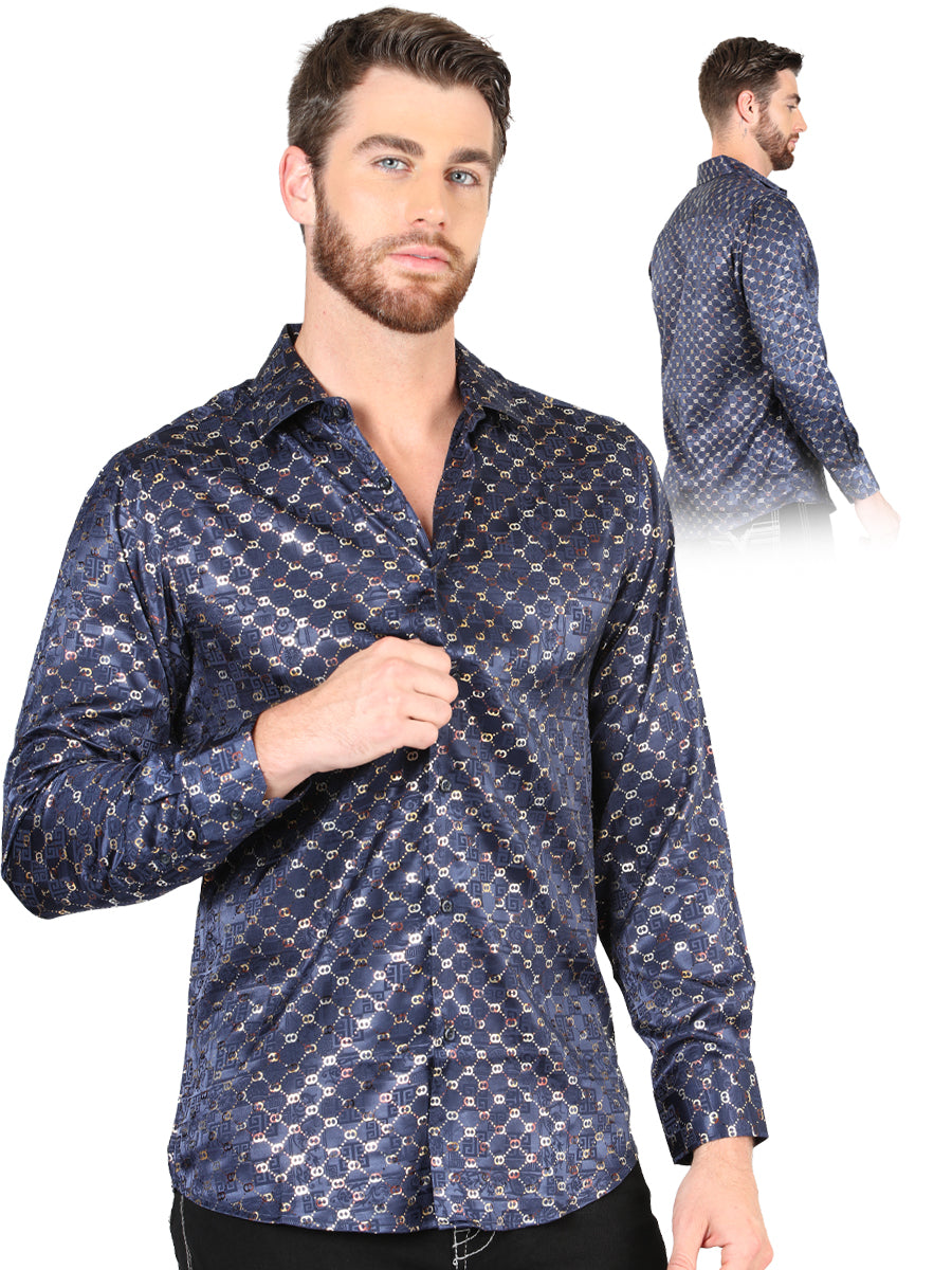 Camisa casual de manga larga El General Navy/Gold 44548