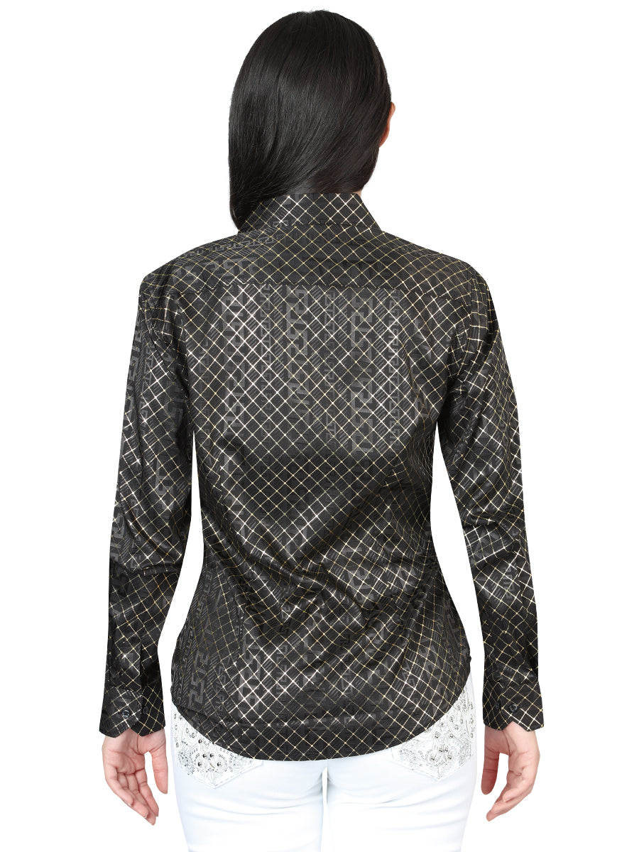 Camisa casual de manga larga El General negra/dorada 44559