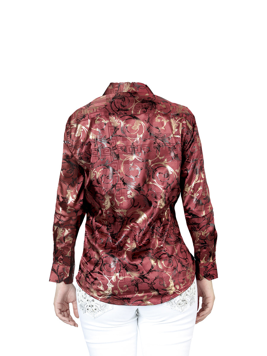 Camisa casual de manga larga El General Burgundy 44595
