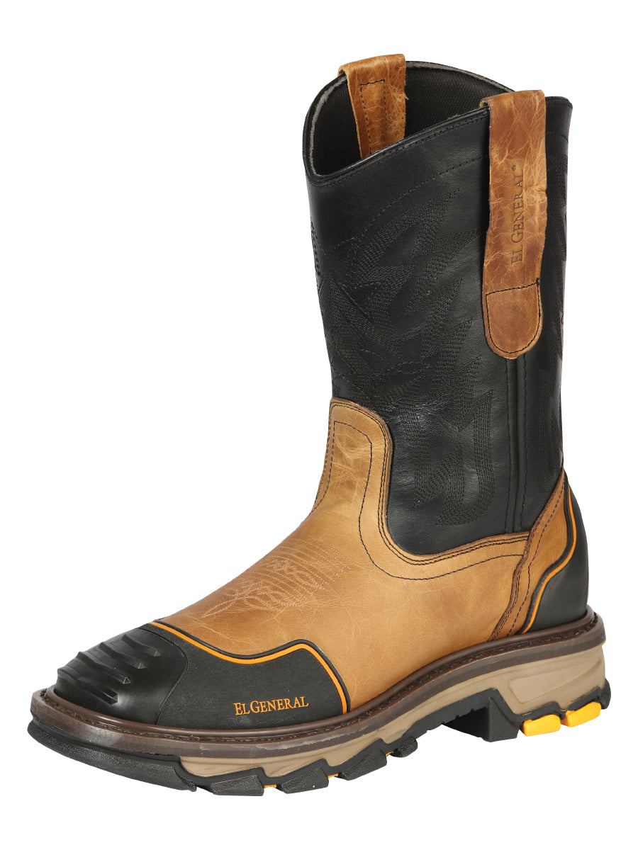 Bota de Trabajo Hombre El General - Piel Crazy - Mantequilla 44686