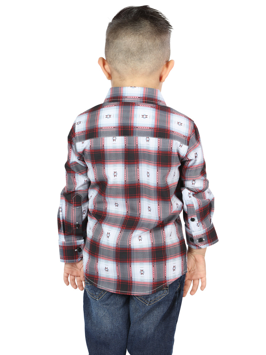 Camisa casual de manga larga El General negra/roja 44735