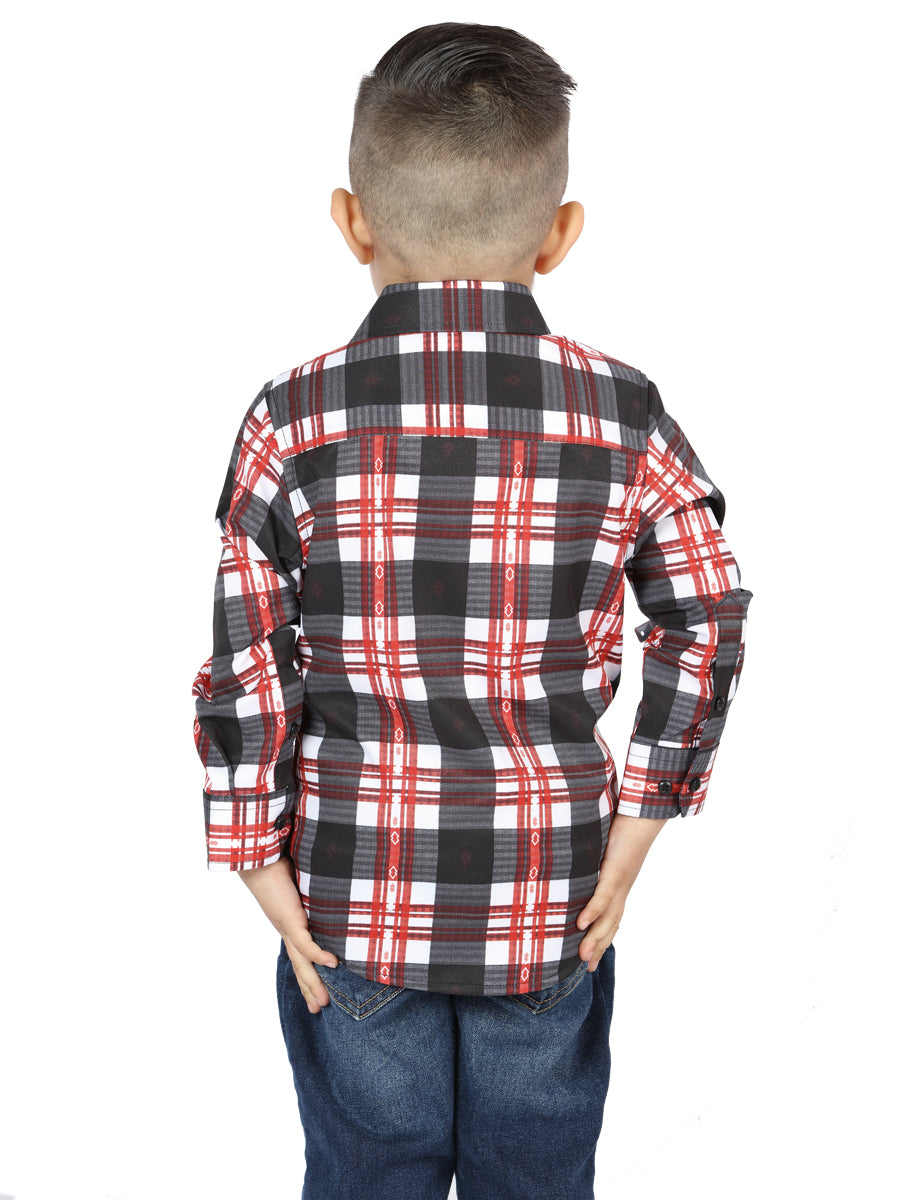 Camisa casual de manga larga El General White/Red 44741