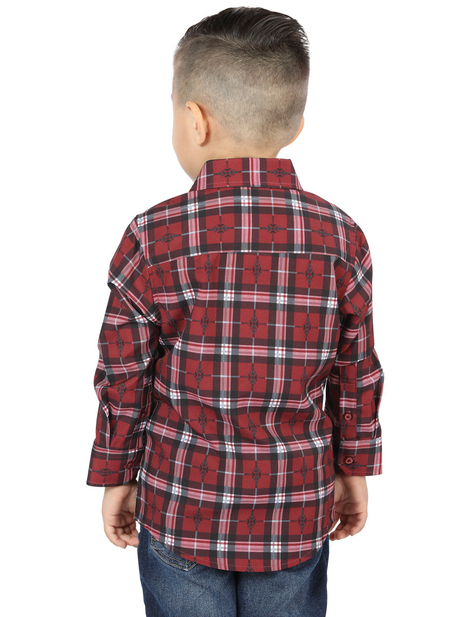 Camisa de manga larga casual El General Red 44744