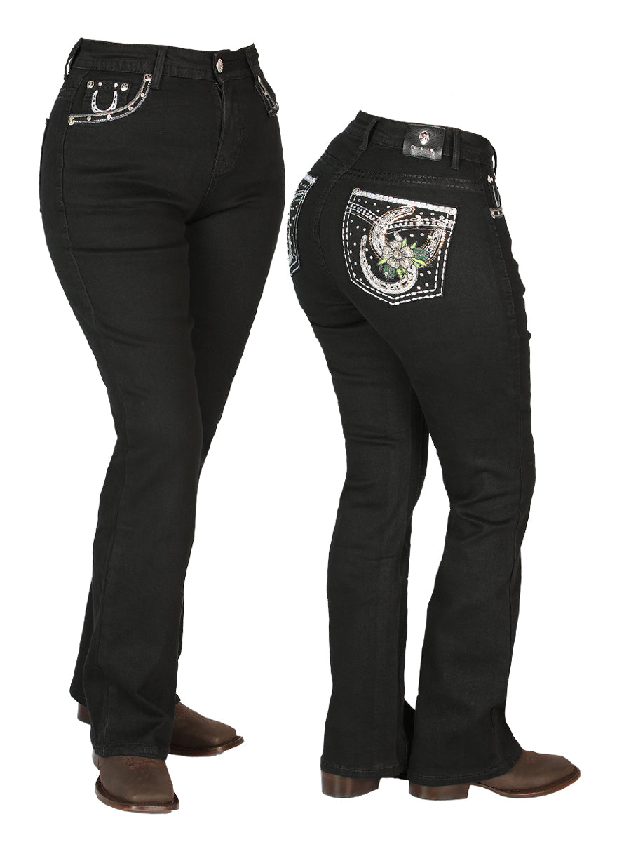 Pantalones vaqueros Centenario negros para mujer 44956