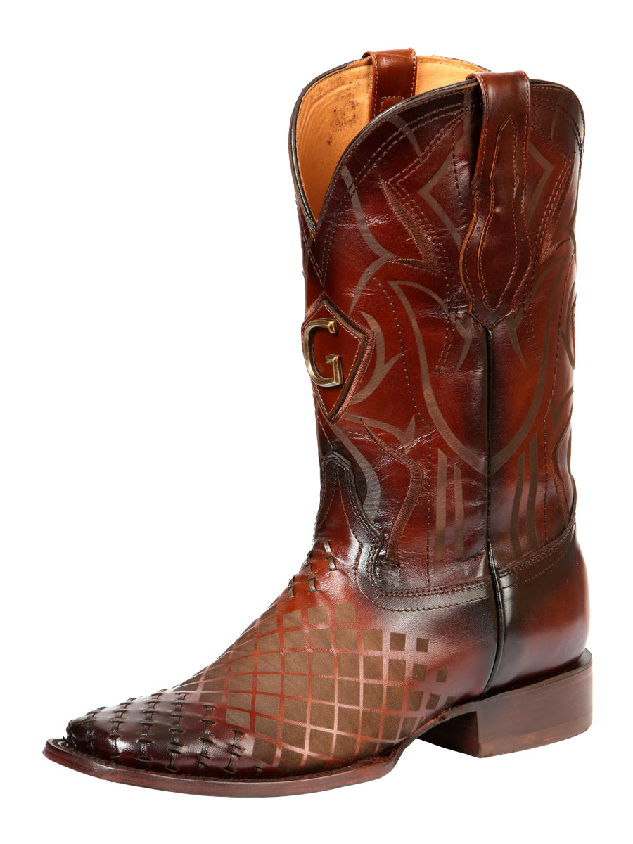 Botas de rodeo para hombre - El General Pull-Up Leather - Tabaco 45174