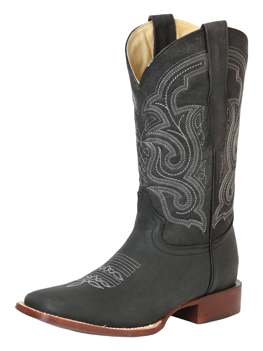 Bota Rodeo para hombre El General – Cuero Crazy – Negra 45207