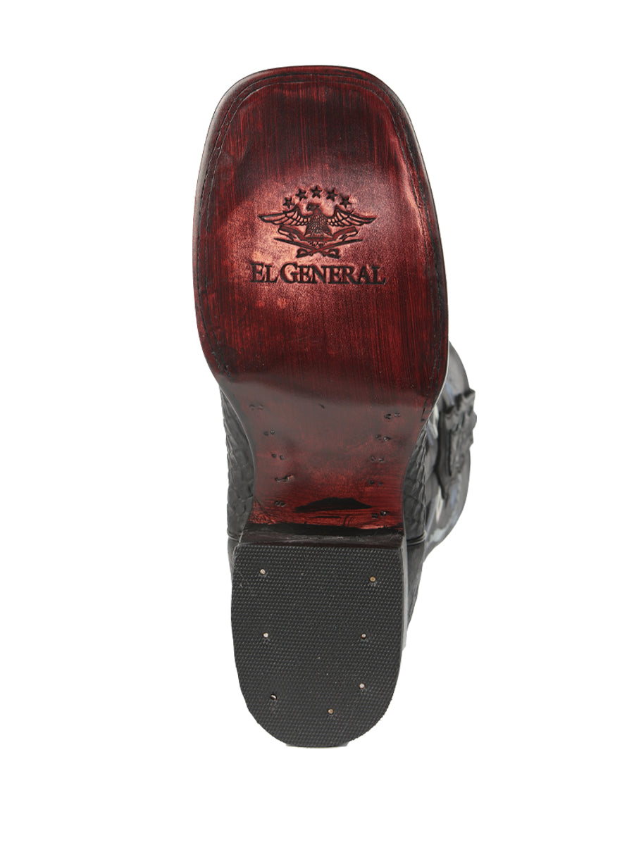 Botas de rodeo El General para hombre, imitación de pitón negra, modelo 45398