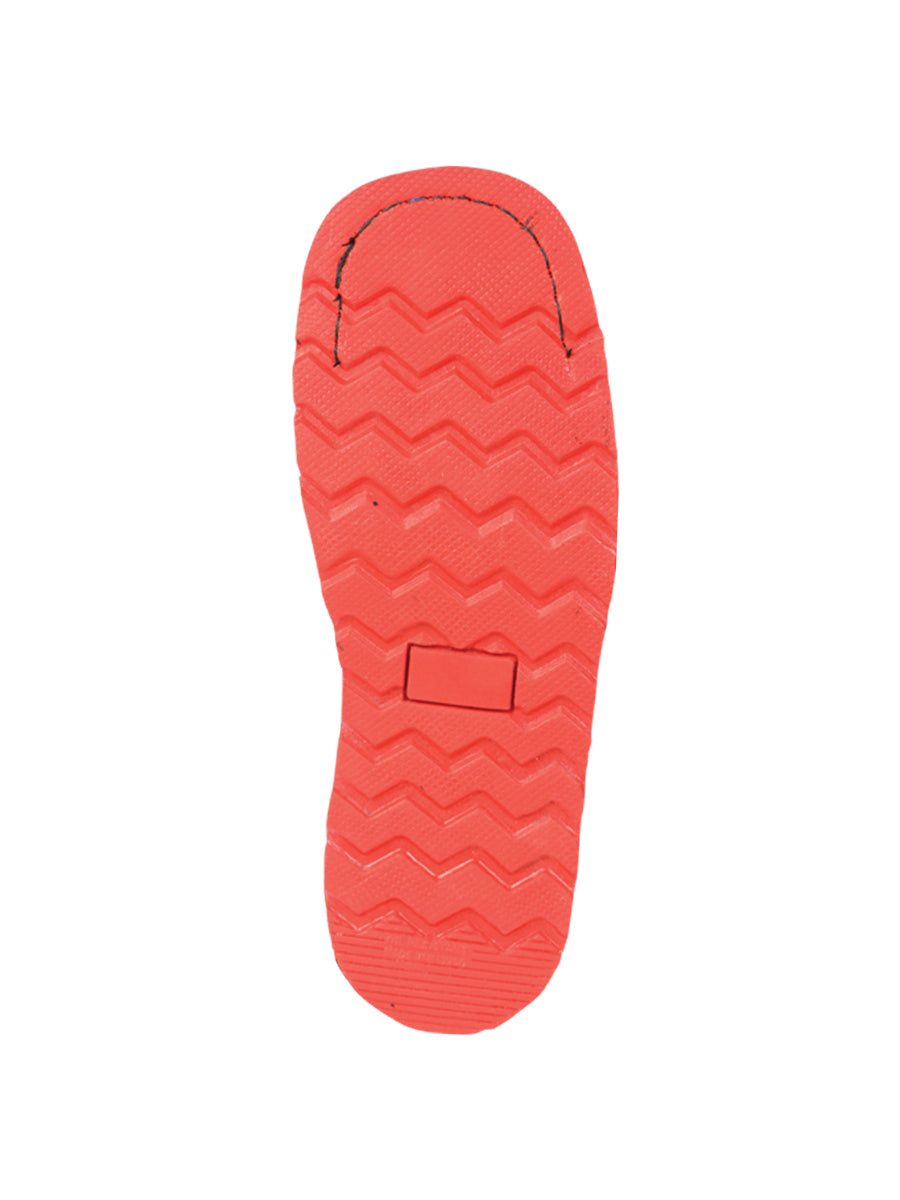 Botines El General para hombre con cremallera - Piel Petatillo negra/roja 45402