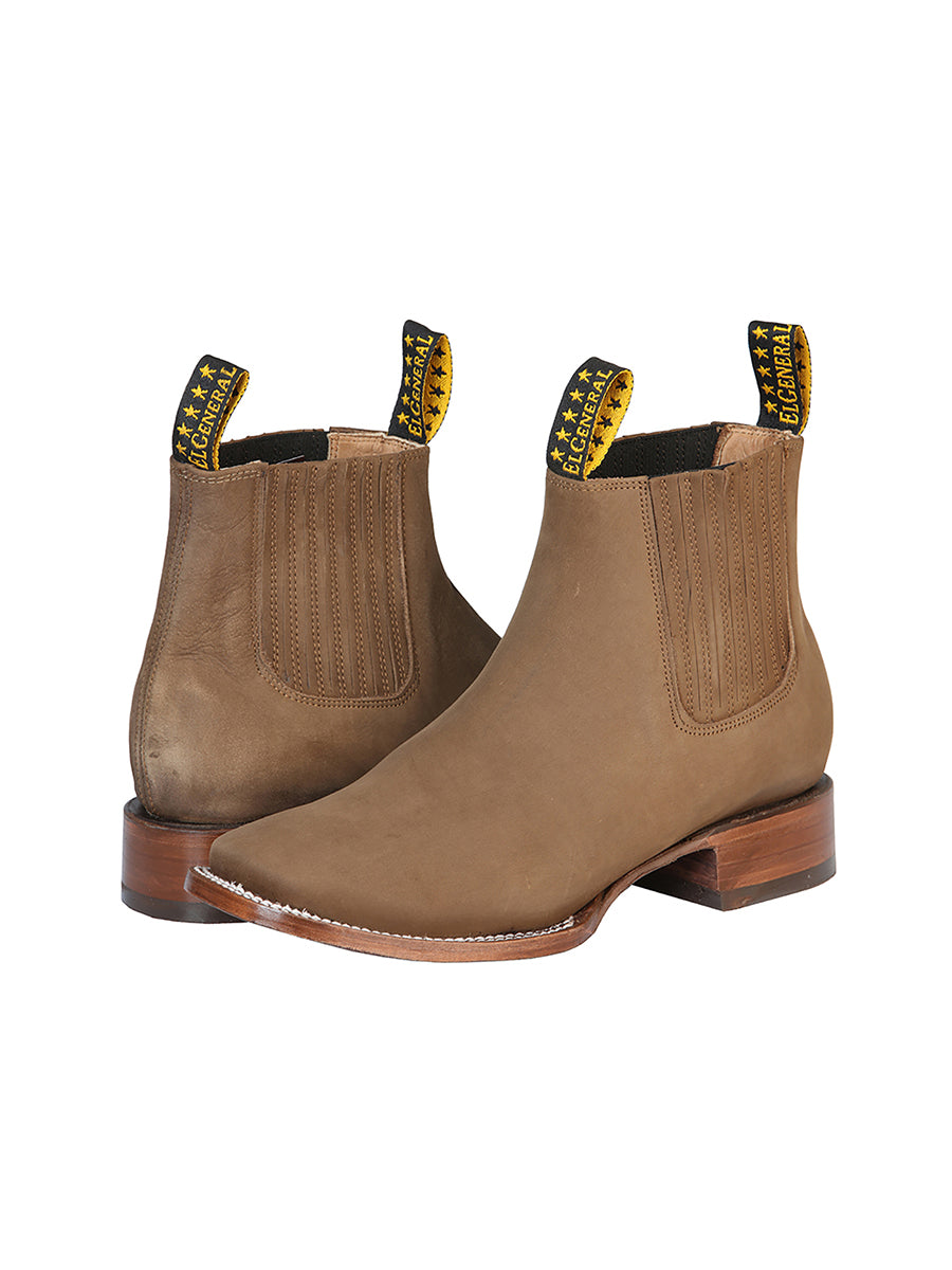 Botín El General de punta cuadrada - Marrón nobuck 126192