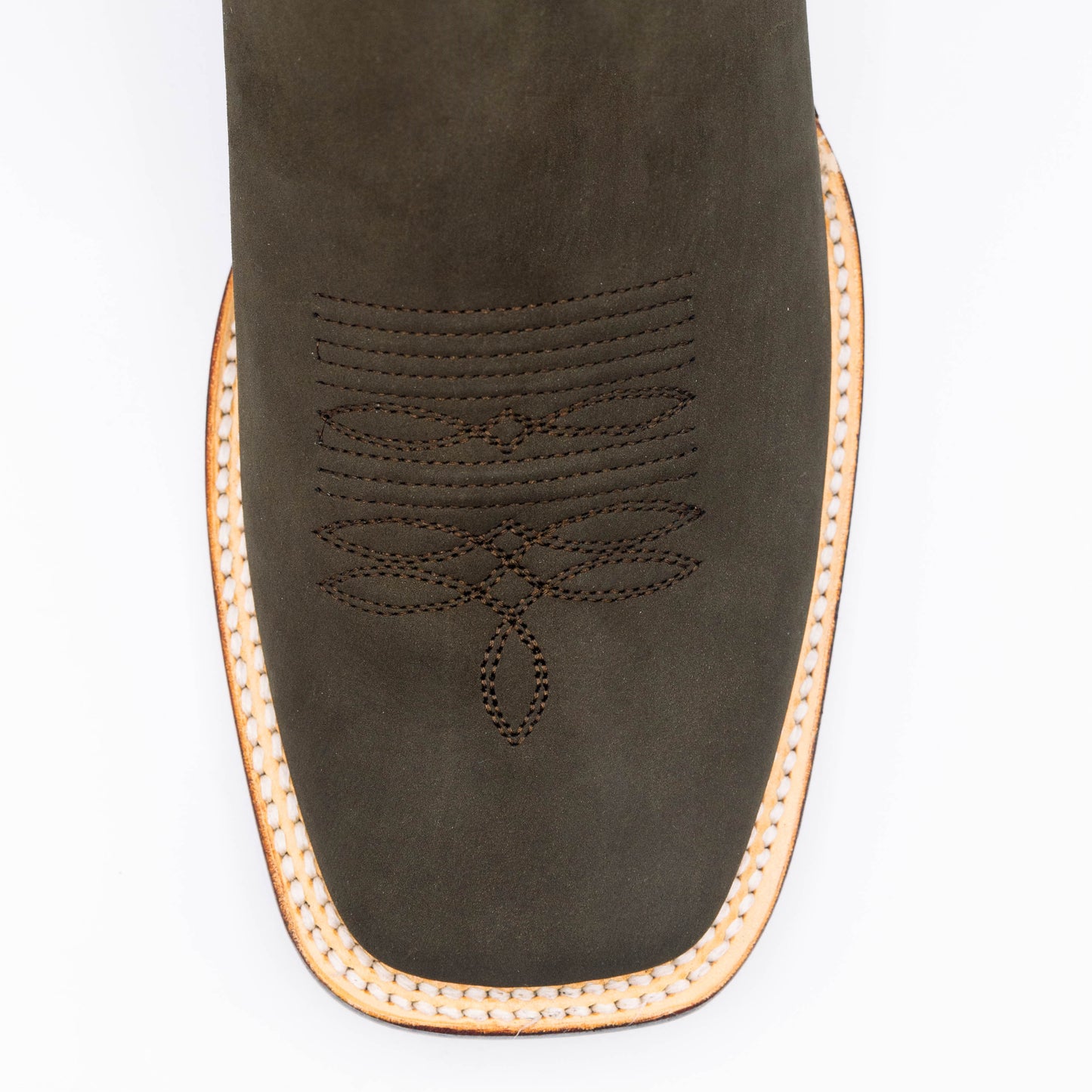 Suede Ankle Boots Square Toe Dark Tobacco