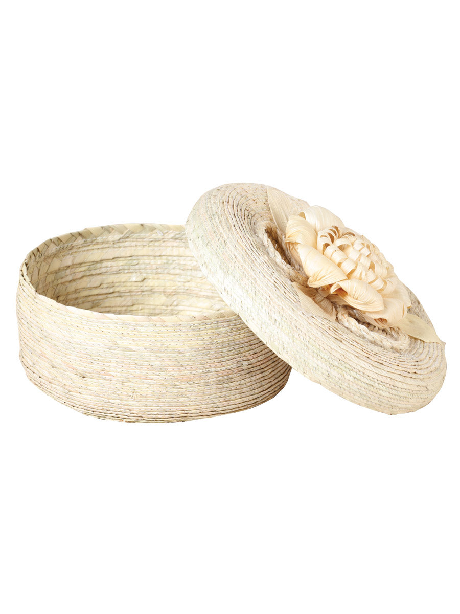 Calentador de tortillas artesanal 100% hoja de palma, flor natural 602136