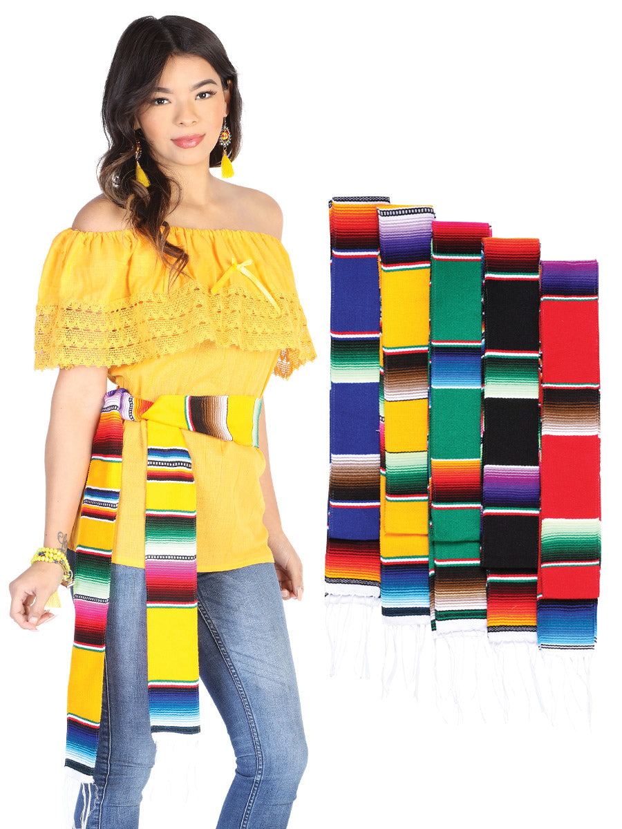 Zarape artesanal, 50% algodón, 50% poliéster, multicolor 602564