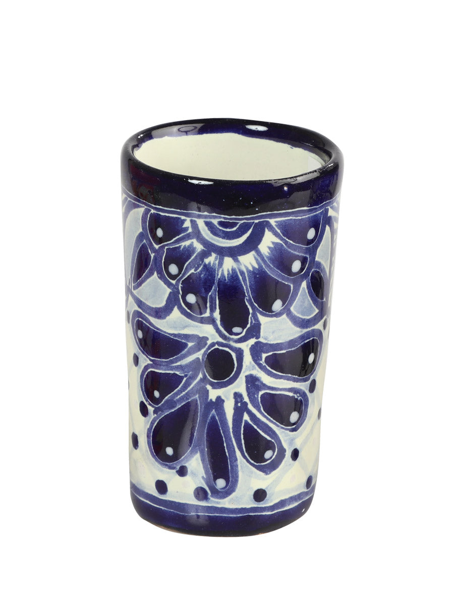 Vaso de chupito de tequila artesanal Talavera Azul 603337