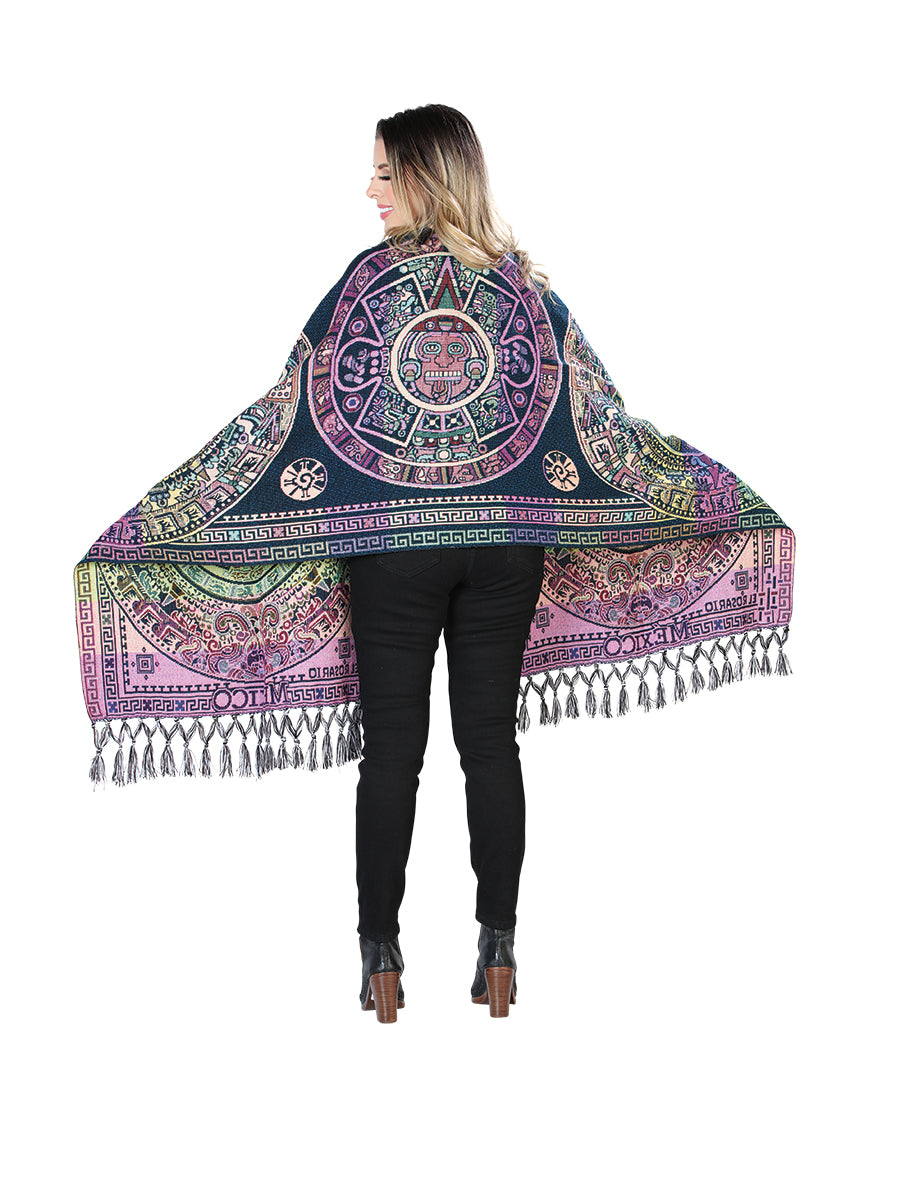 Chal artesanal mexicano 100% acrílico amarillo 603890