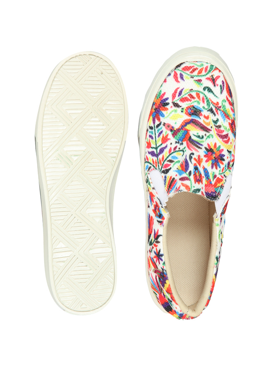 Mexican Artisanal Yute Tennis 50% Cotton, 50% Polyester White 603956