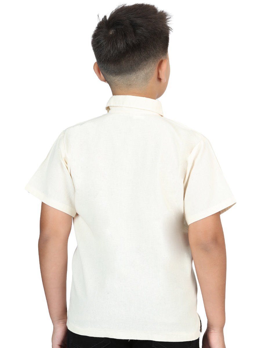 Camisa bordada artesanalmente 100% algodón beige 603979