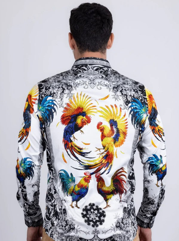 Bozeman rhinestone men's long sleeve slim fit shirt