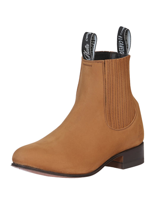 Bota Charro Canelo - Piel Nobuck Topo 231