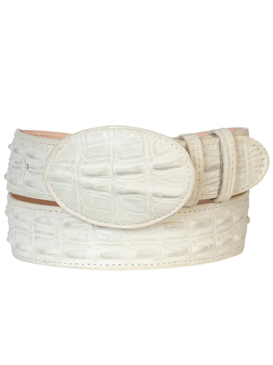 Cinturón vaquero para hombre - Imitación de cola de cocodrilo - Hueso 695