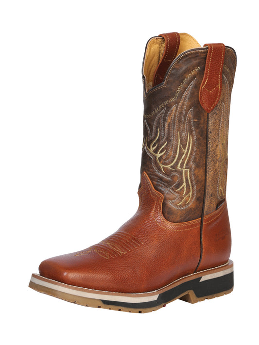 Bota Rodeo para hombre Establo - Cuero bovino Grizzly color miel 41540