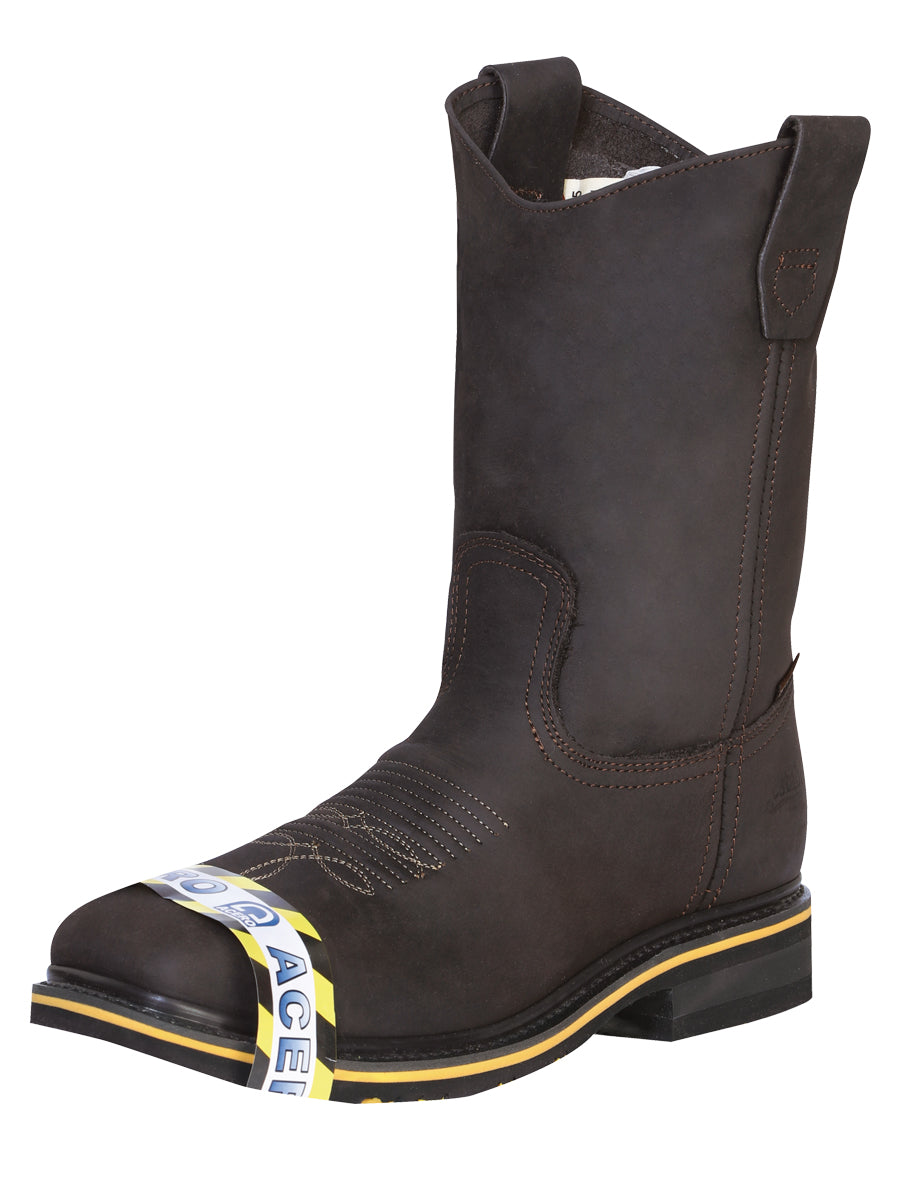 Bota Rodeo para hombre Establo - Cuero Crazy Chocolate con punta de acero 41545