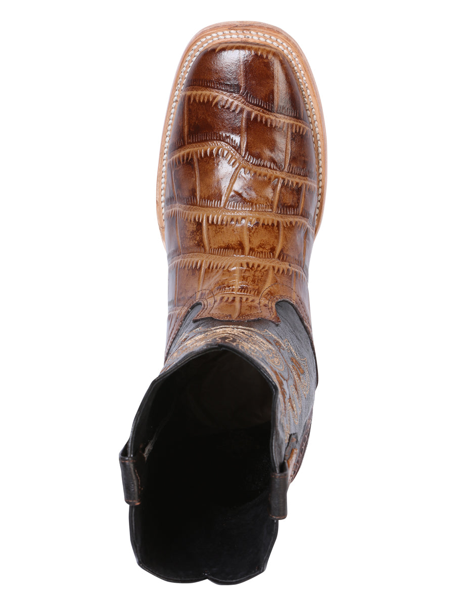 Bota El General Rodeo - Estampado Caimán Marrón Claro 41794