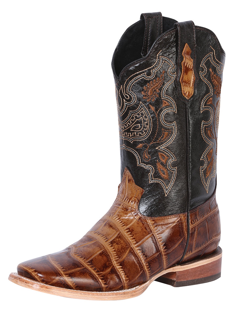 Bota El General Rodeo - Estampado Caimán Marrón Claro 41794