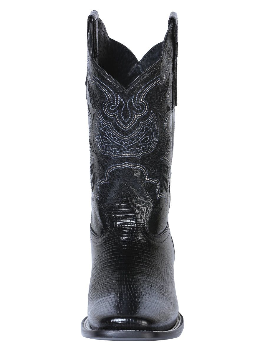 Bota Rodeo para hombre El General - Imitación de lagarto - Negra 41904