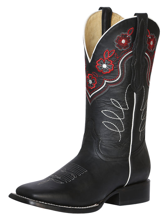 Bota vaquera para mujer El General - Cuero Crazy Black 42977