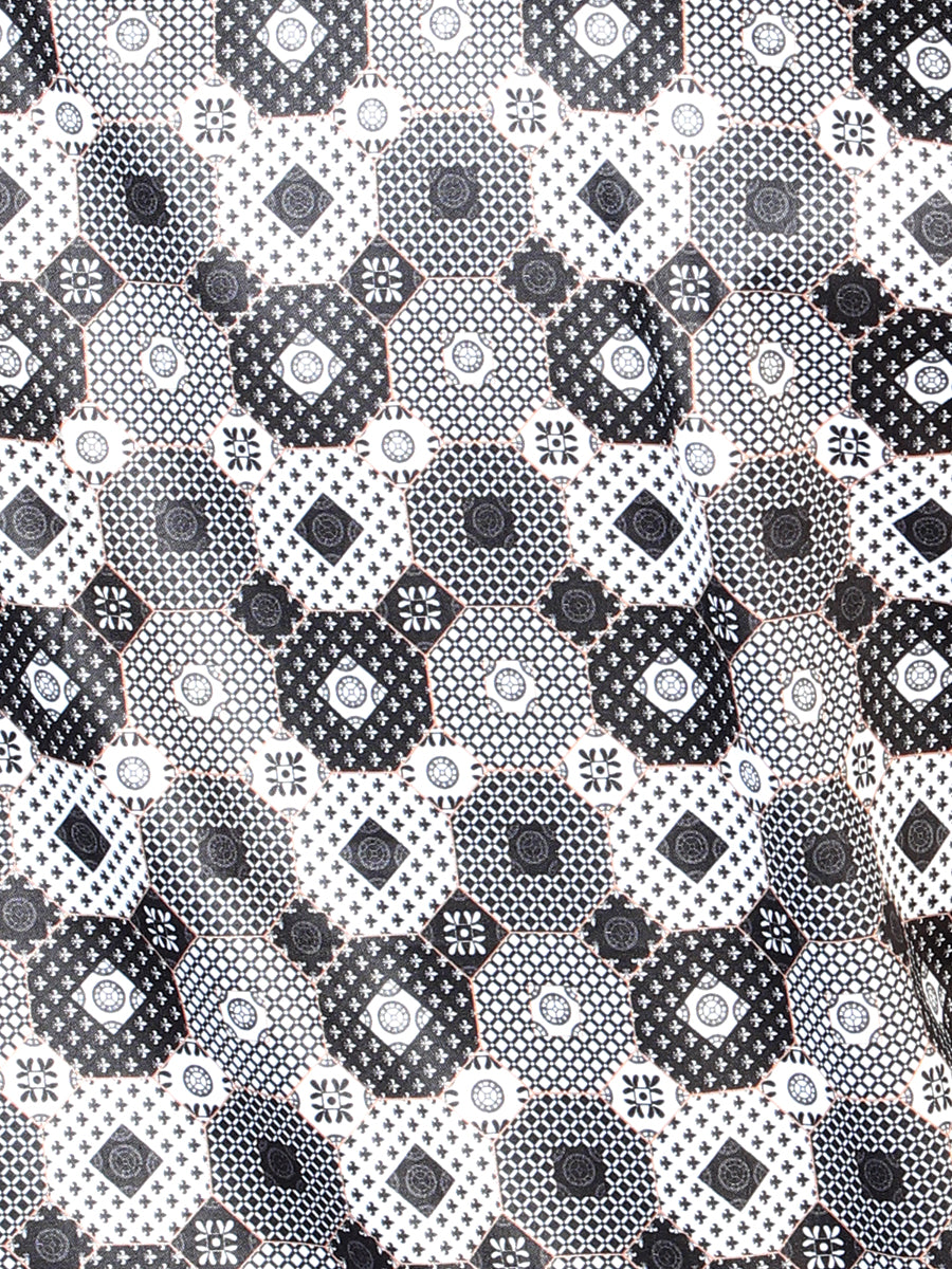 Camisa casual de manga larga en blanco y negro 43939