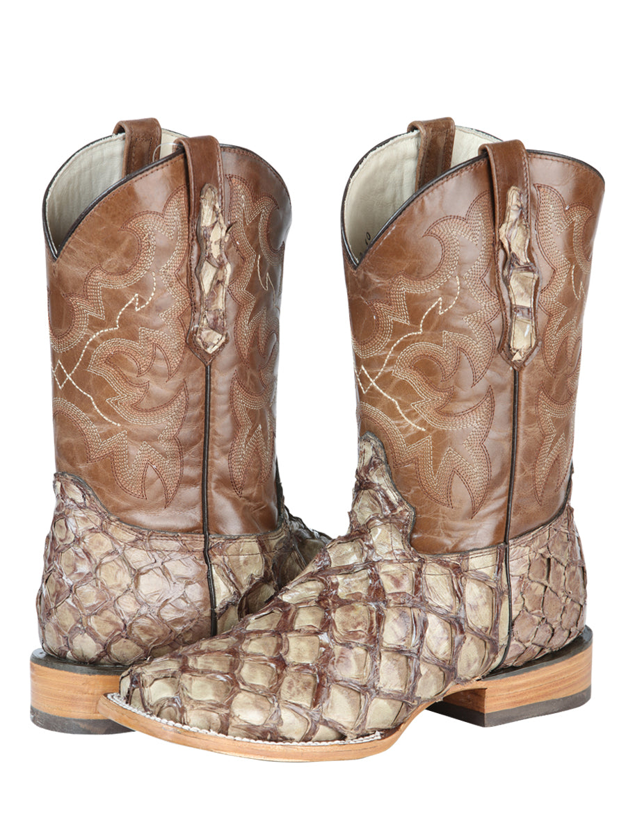 Botas El General para hombre, modelo Exotic Monster Fish Rodeo - Crema 44114
