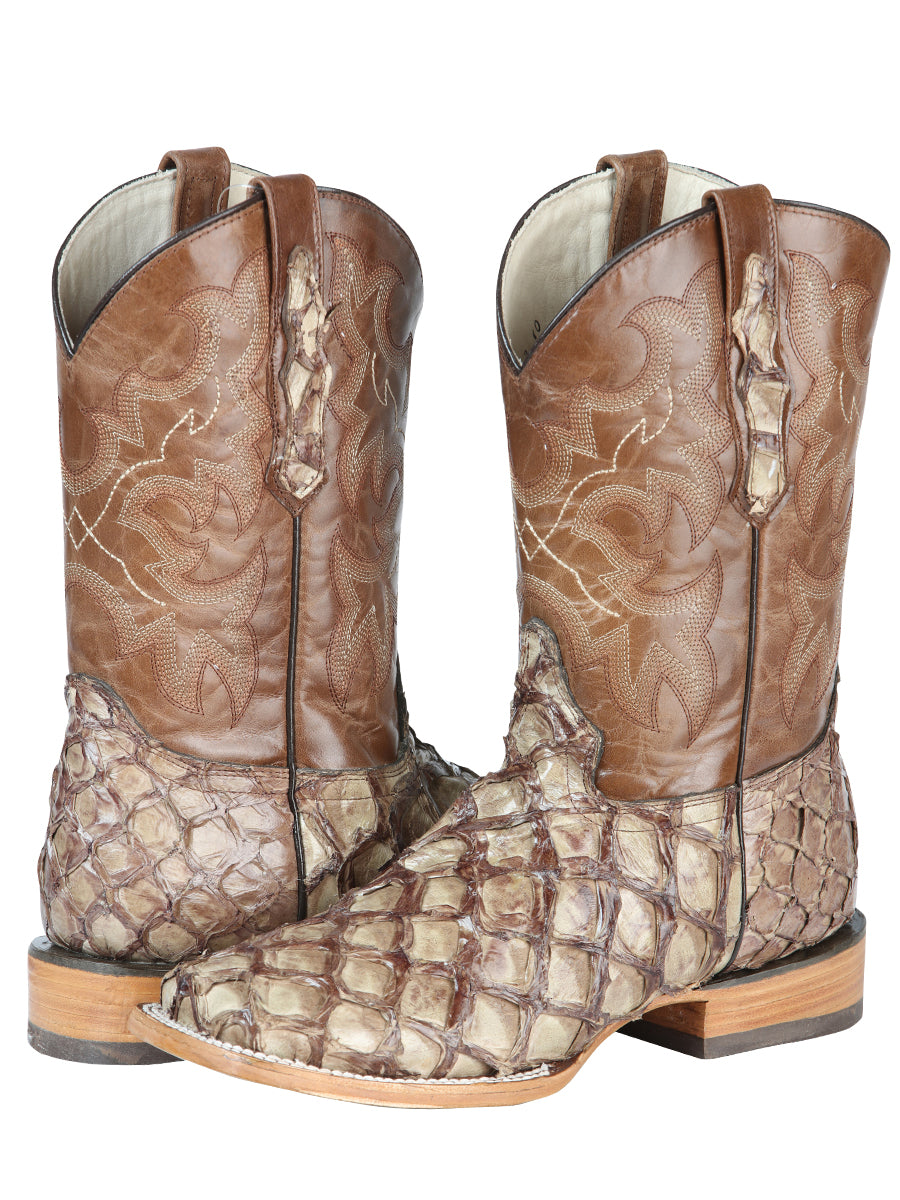 Botas El General para hombre, modelo Exotic Monster Fish Rodeo - Crema 44114