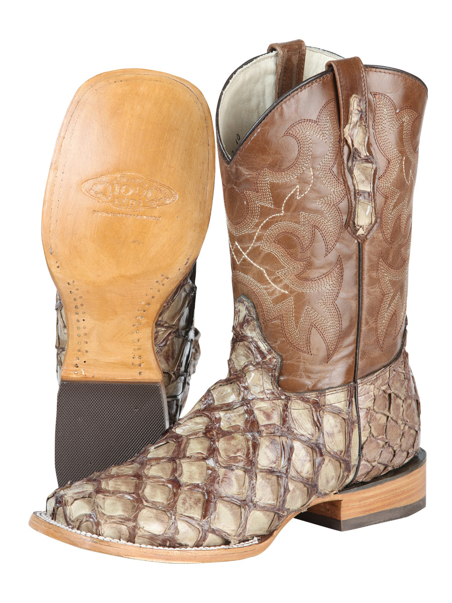 Botas El General para hombre, modelo Exotic Monster Fish Rodeo - Crema 44114