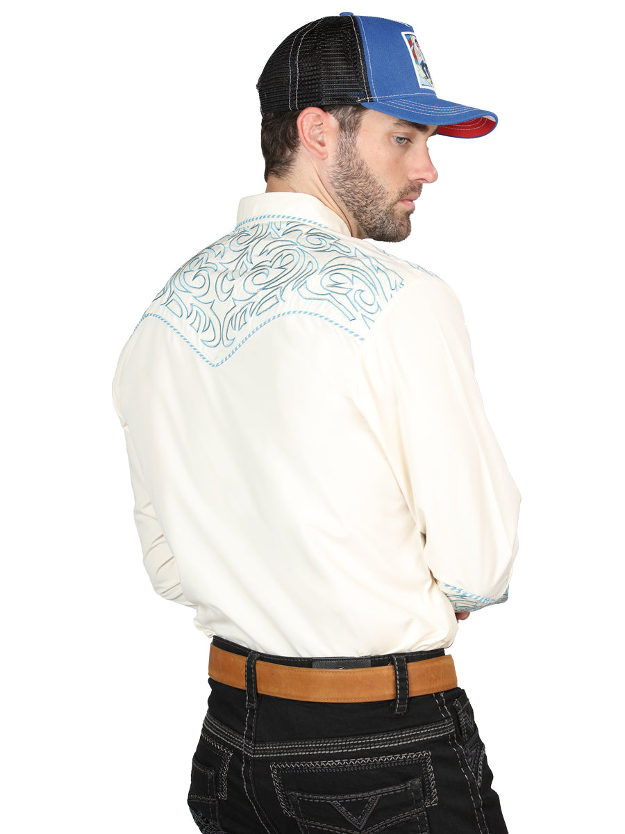 Camisa vaquera bordada El General, beige/azul, 44199