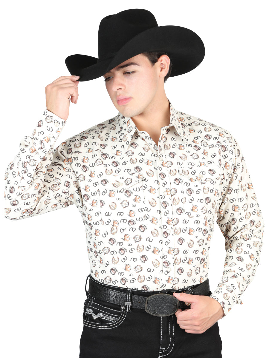 El General Men’s Western Long Sleeve Shirt – Beige

 44311