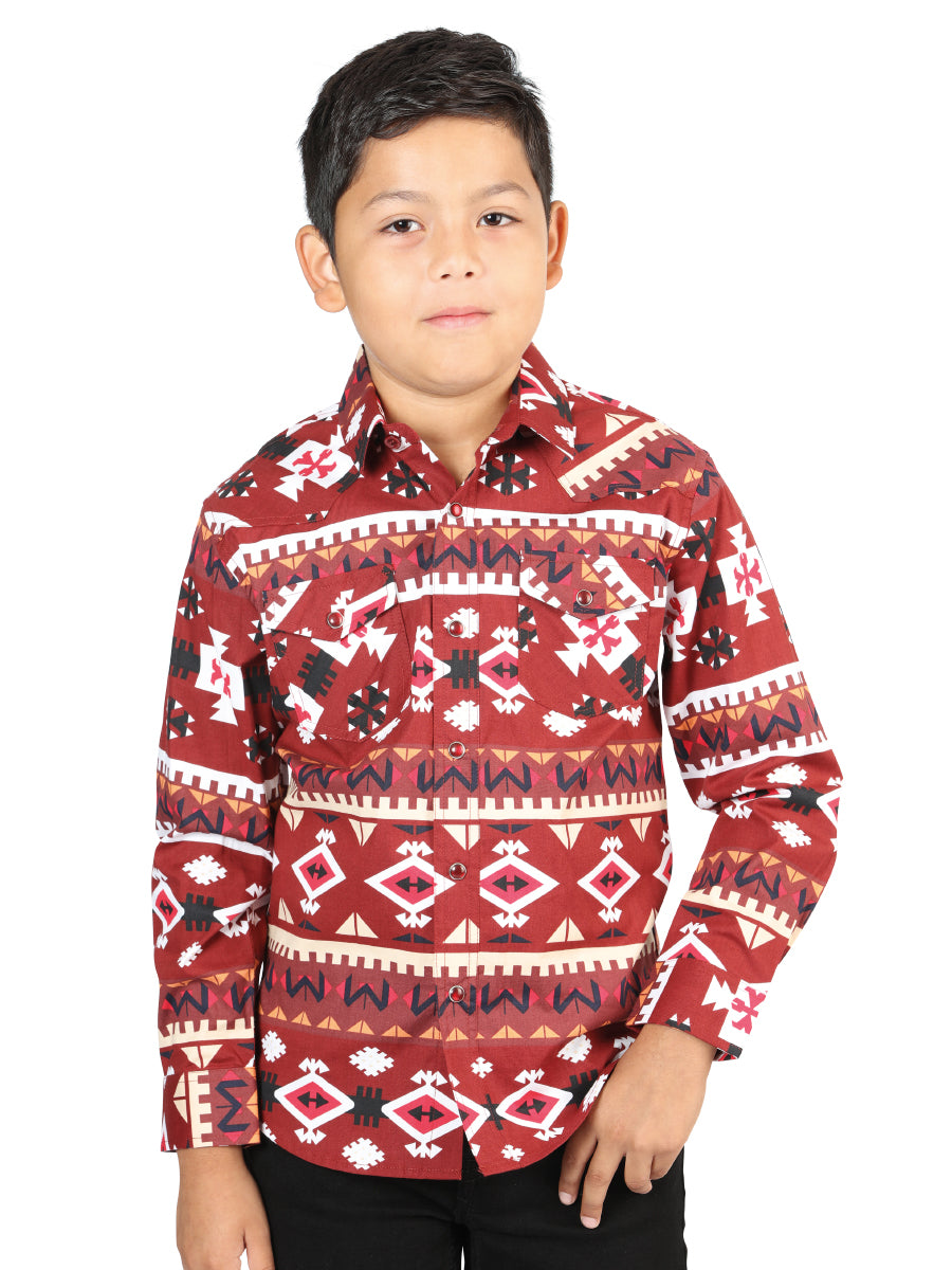 Camisa informal de manga larga de El General Red 44443