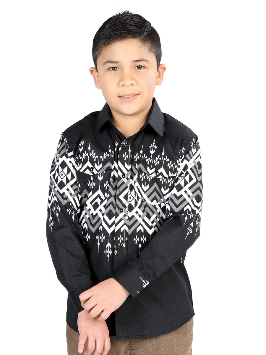 Camisa informal de manga larga de El General, negra, 44466