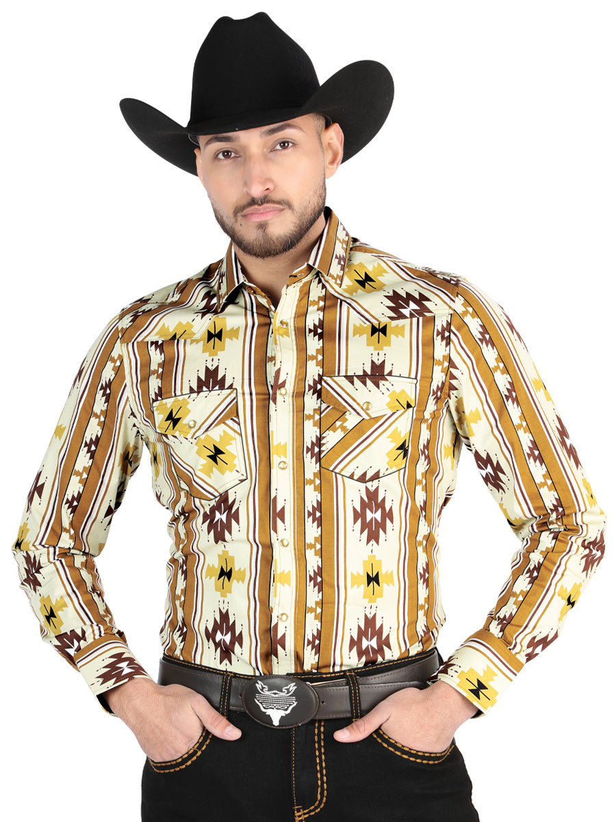 El General - Camisa informal de manga larga - Taupe 44471