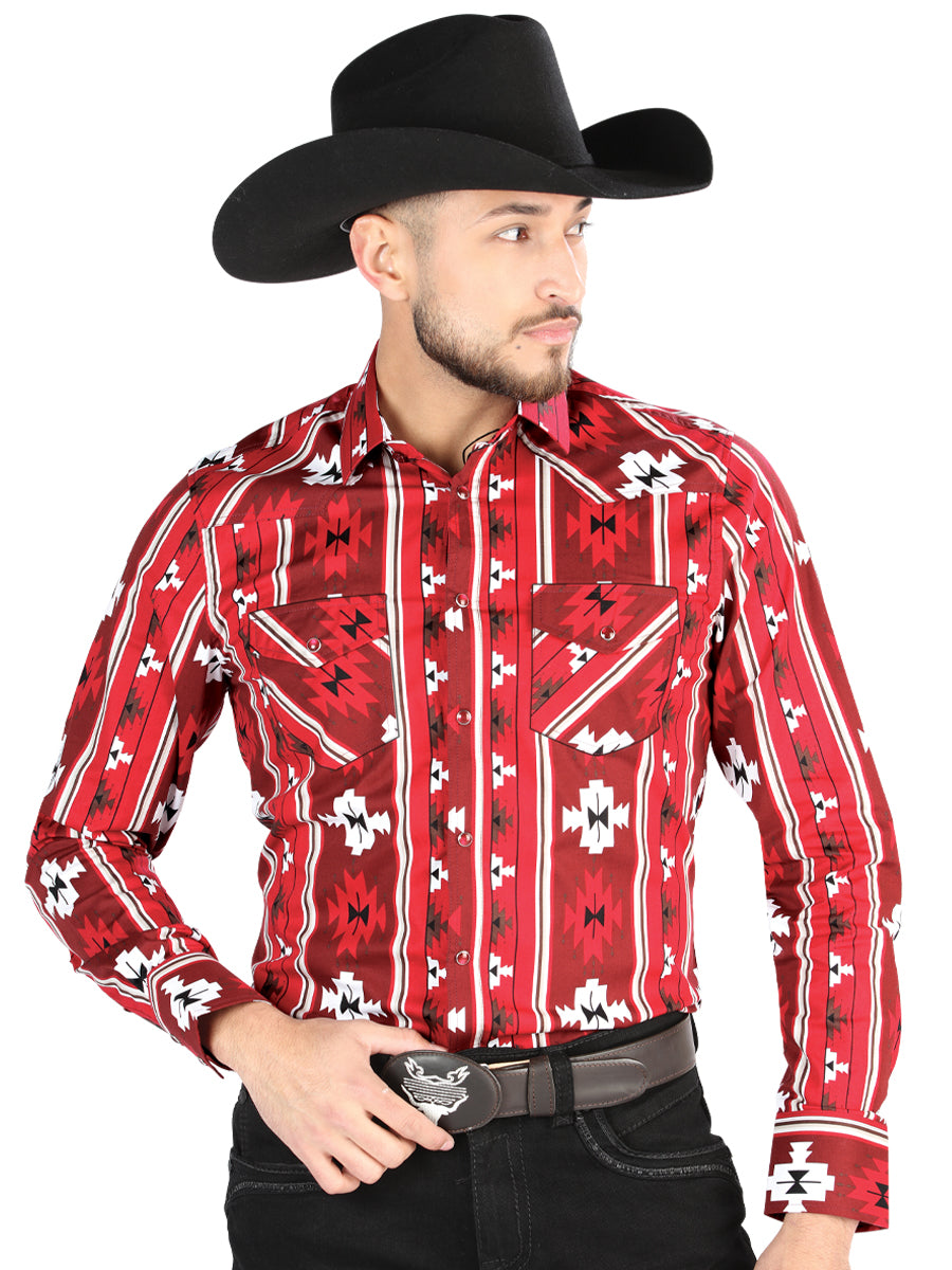 El General - Camisa informal de manga larga - Rojo 44472