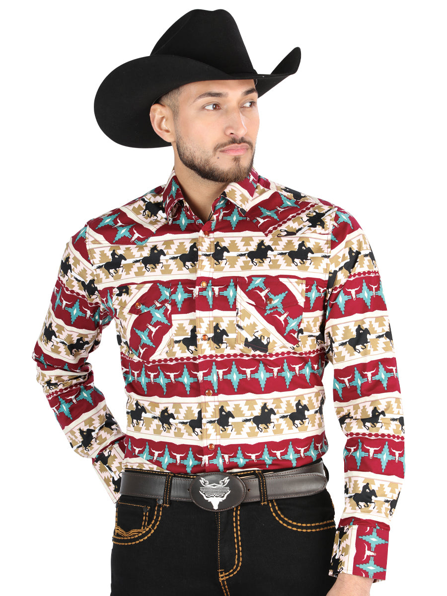 Camisa informal de manga larga El General negra/dorada - Burdeos 44476