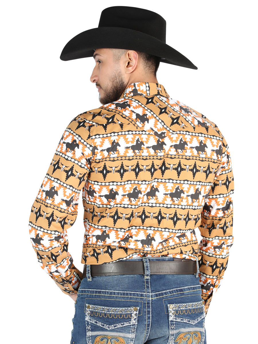 El General - Camisa informal de manga larga - Taupe 44477