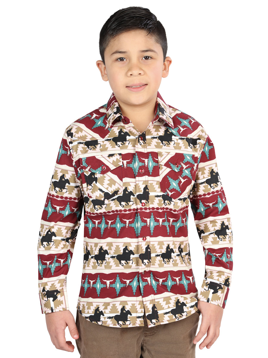 Camisa informal de manga larga de El General, color marfil, modelo 44492