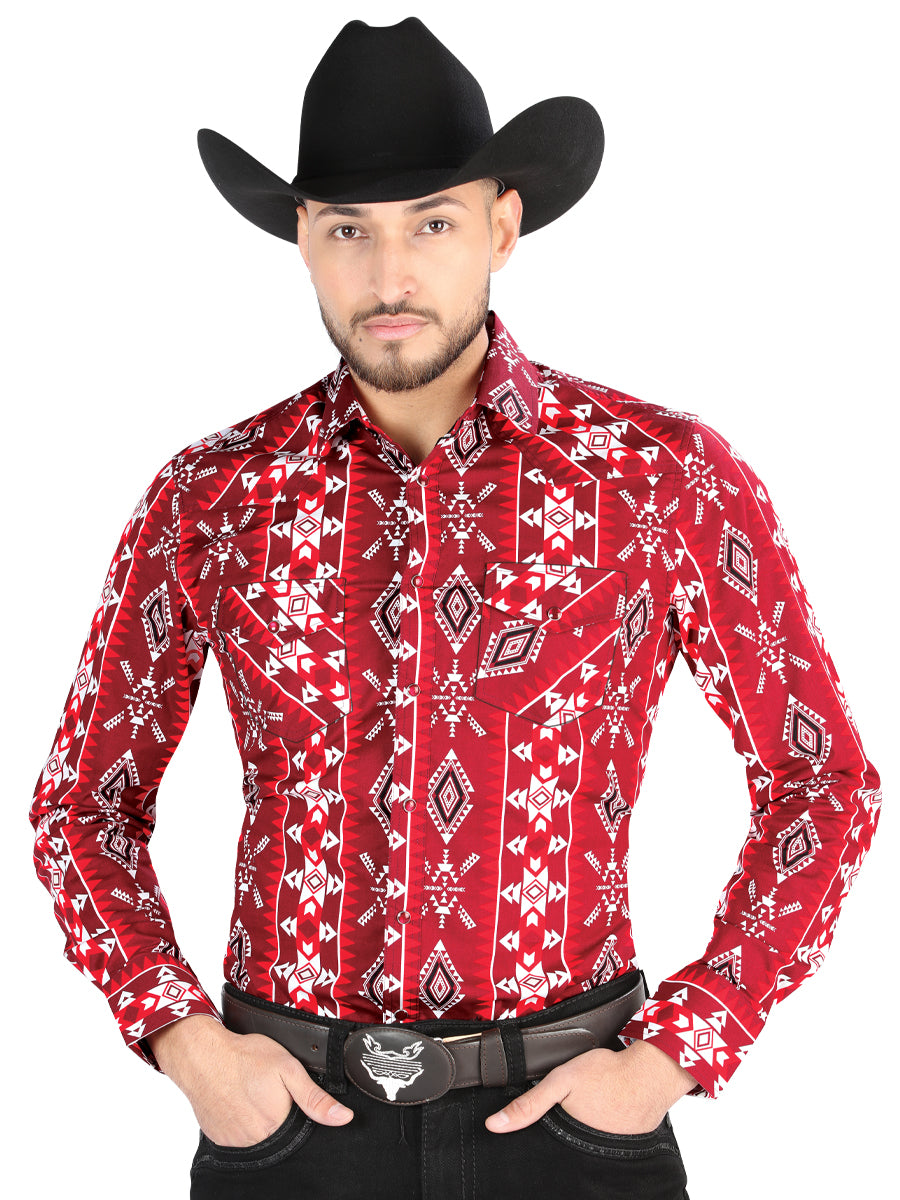 El General - Camisa informal de manga larga - Roja 44504