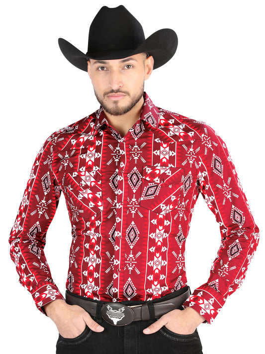El General - Camisa informal de manga larga - Roja 44504