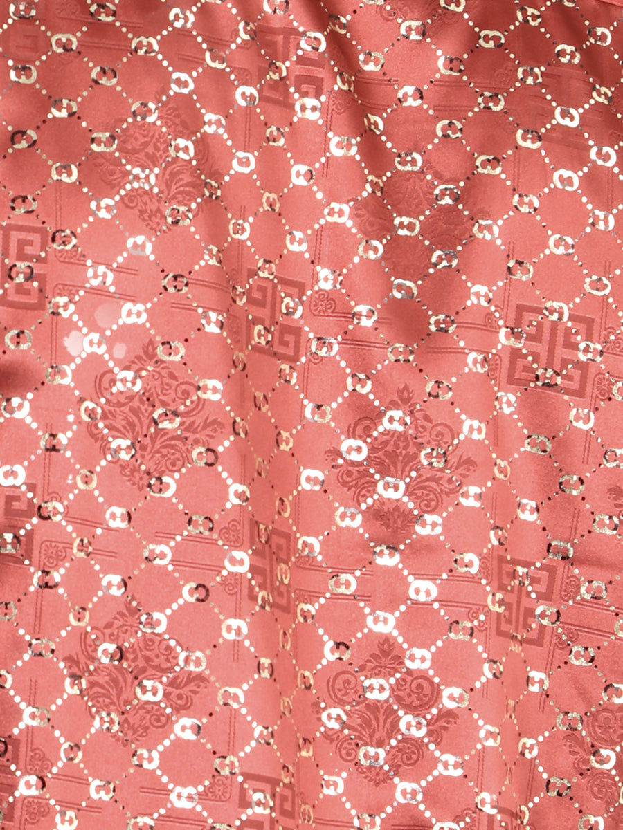 Camisa casual de manga larga El General, color Borgoña/Dorado, 44546